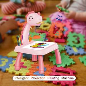 Toptan sıcak satış çocuk oyuncak projektör çizim kurulu masa boyama projektör yürümeye başlayan çocuk oyuncak eğitim çizim oyun seti - Product Image 6