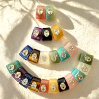 FM-HDP2871 Pendentif Coquillage en Pierre Colorée Tendance avec Zircon Cubique, Breloque en Pierre Colorée, Pendentif Collier Coquillage en Pierre Vente en Gros