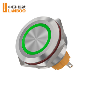 Interrupteur à bouton-poussoir métallique LANBOO 30 mm (1 NO + 1 NC), type momentané ou à enclenchement, avec LED, prend en charge 9-24 V/220 V, comprend un connecteur - Product Image 6