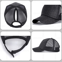 Gorras de Béisbol con Visera Curva Transpirable, Directas de Fábrica, Logotipo Bordado Personalizado, 6 Paneles, Malla de Algodón, Gorras Trucker con Espacio para Cola de Caballo