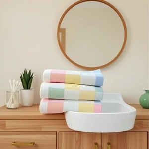 Qidou – bavoir en gaze pour bébé, 26x26 cm, serviette à carreaux en pur coton pour nourrissons, pour l'alimentation et le bain - Product Image 2