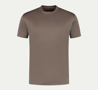 Vente chaude col rond blanc hommes t-shirts brillant coupe régulière personnalisé 100% Double coton mercerisé T-Shirts pour hommes