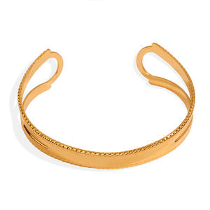 Neue Persönlichkeit Nische-Design geometrischer Titan-Stahl vergoldete Spitze offenes Armband Mode einfacher Schmuck Großhandel - Product Image 1