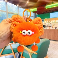 Offre Spéciale dessin animé Animal pompon en peluche voiture sac pendentif nœud papillon accessoires nouveau créatif arc petite boule de charbon en peluche voiture porte-clés