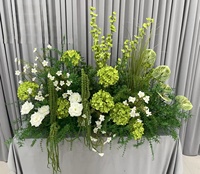 Modische Grüne Hochzeitsblumen-Arrangement Künstliche Dunkelgrüne Anthurium-Hortensien-Blumen Tischdekoration für Partydekoration