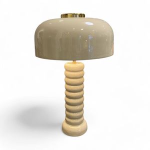 Lampe de table avec base en céramique, lumière LED, ampoule E27, commande par interrupteur, chambre à coucher, salon, bureau - Product Image 1
