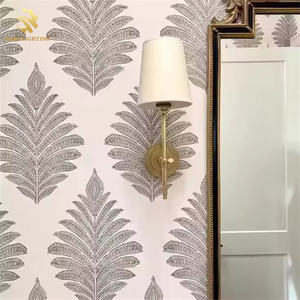 Lámpara de pared LED de cobre de nuevo diseño, estilo americano, pantalla de tela con personalidad creativa de lujo moderna para dormitorio - Product Image 2