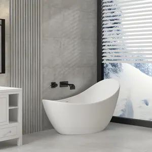 Artificial stone small corner bathtub 1000mm freestanding bath