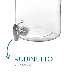 Dispenser in vetro da 3,5 litri con rubinetto, lavabile in lavastoviglie, per servire bevande - Product Image 5