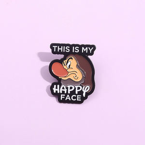 Antico moderno 'questa è la <span class=keywords><strong>mia</strong></span> faccia felice' spilla in smalto Anime Anime nana in metallo spilla con risvolto zaino distintivo gioielli per - Product Image 4
