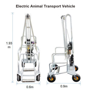 Tracteur électrique de transport de porcs à double vitesse avec treuil et chariot à porcs à châssis zingué pour ferme et abattoir - Product Image 1