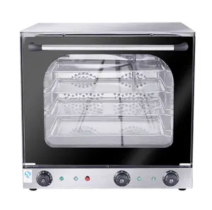 Oven panggang konveksi elektrik komersial/Oven kue listrik Stainless Steel, Oven uap kombinasi roti Desktop