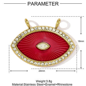 Ciondolo per Collana da Donna in Acciaio Inossidabile Lucidato di Alta Qualità con Smalto, Charm Fai-da-Te a Tema Tarocchi, Gioiello Aquila - Product Image 4