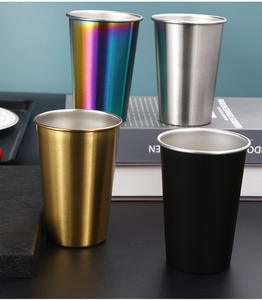 Vasos de Acero Inoxidable al por Mayor de 350/500 ml, para el Hogar, Oficina, Bar, Cocina, Bebidas, Café, Té, Cerveza, Taza de Viaje de Metal - Product Image 4