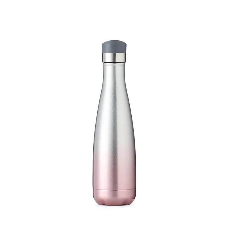 Soğutucu şişeleri uzun boyunlu paslanmaz çelik su şişeleri dökülme dayanıklı kapaklı özel su şişeleri
