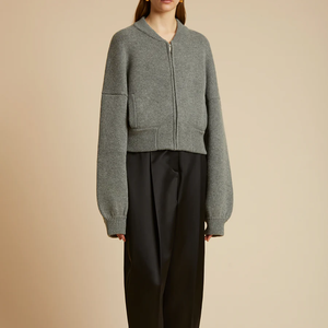 <span class=keywords><strong>Cardigan</strong></span> Casual e di classe <span class=keywords><strong>con</strong></span> <span class=keywords><strong>cerniera</strong></span> intera in maglia di lana 100% per maglione da <span class=keywords><strong>donna</strong></span> - Product Image 4