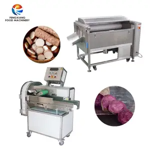 Washing and Peeling Machine Root Vegetable Cutting Slicing Machine Potato Cassava Fish