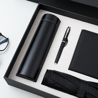 Coffret Cadeau d'Affaires Premium BSCI : Mug Thermique Intelligent & Parapluie avec Logo d'Entreprise Personnalisable, Boîte Cadeau Bleue pour Événements (Métal)