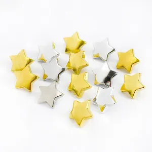 Deepeel ZK730 14.5mm altın beş köşeli yıldız düğmesi dikiş konfeksiyon aksesuarları kot palto plastik dekoratif düğmeler