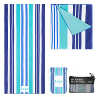 Lightweight Fast Drying Adults Quick Dry Towel Custom Microfiber Free Sand Striped Beach Towel High Quality for Travel Swimming