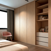 Armoire personnalisée assemblée en panneaux de particules de bois massif multicouche, haute durabilité, pour grandes chambres et rangement de villa