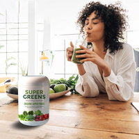 Poudre de Super Aliments Verts OEM : Fruits, Spiruline, Champignons, Probiotiques – Soutient l'Énergie et la Détoxification