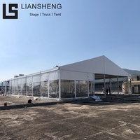 Grandes tentes d'extérieur en aluminium personnalisées de 15m x 30m et 20m x 30m, blanches et transparentes, pour salons professionnels et événements religieux, à vendre