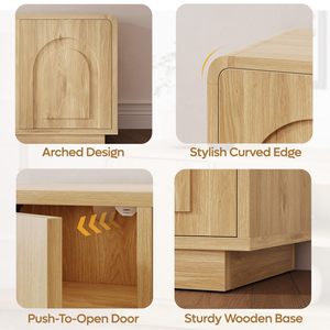 Meuble TV sur mesure Yuanfu, meuble TV style farmhouse avec armoires <span class=keywords><strong>de</strong></span> rangement pour salon, chambre à coucher - Product Image 4