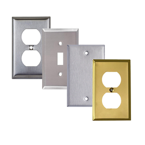 Hooanke-Placa de pared de acero inoxidable, 1 <span class=keywords><strong>Decra</strong></span> de 2 entradas, listada en EE. UU. Para salidas - Product Image 1