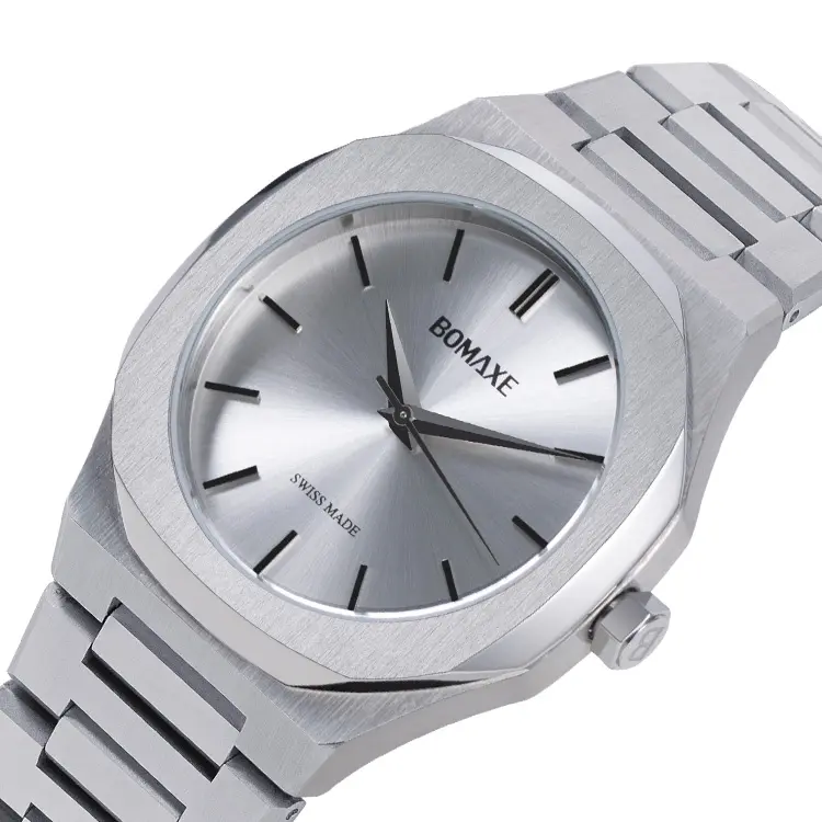 Bomache – montre-bracelet de luxe en acier inoxydable pour hommes, horloge personnalisée, couleur d'usine, vente en gros