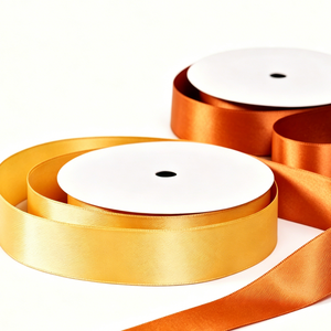 ริบบิ้นผ้าซาตินสองหน้าสีเหลืองมัสตาร์ดขนาด 19 มม. ได้รับการรับรองมาตรฐาน OEKO-TEX 100 สำหรับงานประดิษฐ์โบว์และบรรจุภัณฑ์ในช่วงเทศกาล - Product Image 2