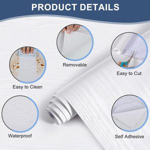Rénovation de meubles : Film adhésif effet bois soyeux, imperméable, de qualité supérieure, pour murs et surfaces de table, idéal pour armoires et placards - Product Image 2