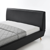 Lit double Willsoon de style nordique moderne européen, cadre de lit rembourré en similicuir PU, cadre de lit en bois pour meubles de maison
