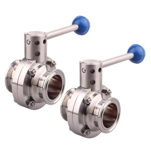 Válvula de cierre sanitaria inteligente neumática eléctrica manual con mango de mariposa, de acero inoxidable soldado, con conexión Tri-Clamp y rosca - Product Image 5