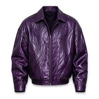 Service OEM – Blouson Bomber Moto Vintage Personnalisé Hiver Course Réversible Coupe-Vent Fermeture Éclair Cuir PU Gaufré Style Universitaire