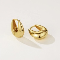 Boucles d'oreilles créoles épaisses en argent sterling 925 vermeil or 18 carats nagosa bijoux pour femmes