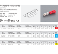 Connecteur Mâle Balle Isolé Étanche Thermorétractable en Laiton Étamé pour Câble Terminal MPD FRD AWG 18-22