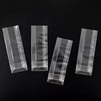 Sac en Cellophane Transparent à Fond Carré Plat Type Boîte pour Bonbons, En-cas ou avec Carton