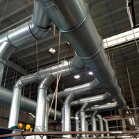 Tuyau en tôle d'acier galvanisé pour climatisation centrale, ventilation de garage, tuyau d'évacuation, plaque en fer angulaire, certifié SASO, découpe