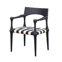 Chaise de salle à manger moderne et simple à dossier en bois massif Fauteuil de table à thé de style rétro Chaise longue de petite taille pour appartement YP015