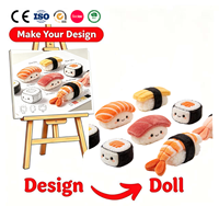 Porte-clés en peluche personnalisé Kawaii Sushi, vente en gros, pendentif souple réaliste en forme de saumon nigiri, cadeau anti-stress