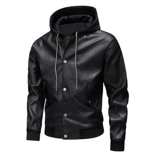 แจ็กเก็ตลำลองสำหรับผู้ชายสไตล์สตรีทแวร์มีปกพิมพ์ลายเสื้อแจ็กเก็ตมอเตอร์ไซค์มาใหม่ - Product Image 5