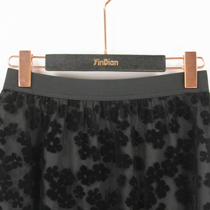 Gonna nera floccata in maglia yindia da donna gonna lunga Casual <span class=keywords><strong>a</strong></span> <span class=keywords><strong>vita</strong></span> <span class=keywords><strong>alta</strong></span> floreale per abito trasparente in stile Vintage - Product Image 3