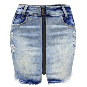 Falda vaquera de cintura alta para mujer, diseño casual vintage con patchwork, gran oferta, personalización OEM, nuevos jeans de cintura baja para otoño - Product Image 1