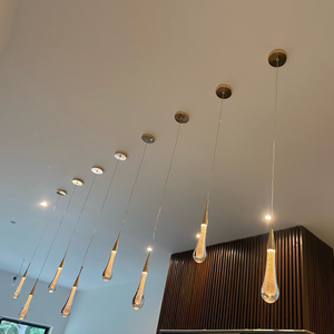 Pha lê LED Đèn Mặt dây chuyền cho phòng ngủ phòng ăn Bar Water <span class=keywords><strong>Drop</strong></span> Chandelier cầu thang trang trí nội thất treo đèn - Product Image 3