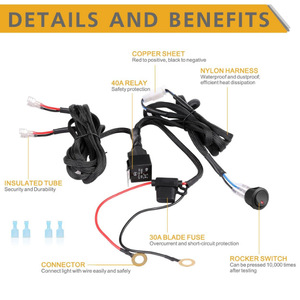 <b>LED</b> <b>Light</b> Strip <b>Wire</b> Harness Kit 12V DC Switch Control For Off-Road Lighting IP68 Waterproof - Product Image 3