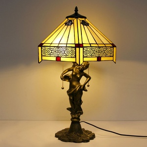 LongHuiJing Eco-Friendly AC Adjustable LED Table Lamp Flexible Multicolored Dome Stained Glass Mediterranean Style E26/E27 Bulb - Product Image 1