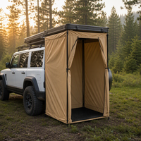Tente de douche de toit de voiture carrée à cadre en aluminium, cabine de change portable et étanche pour l'extérieur, accessoires de camping tout-terrain pour 4x4 et SUV