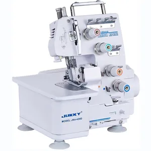 JK434D Venta caliente cuatro hilos hogar overlock máquina de coser con lámpara a coudre