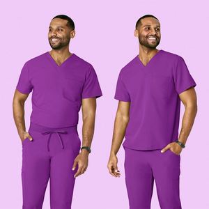 Tenues médicales personnalisées de haute qualité en gros, ensembles grande taille, pantalons de jogging, uniformes d'infirmière bleu roi extensibles pour hommes - Product Image 4